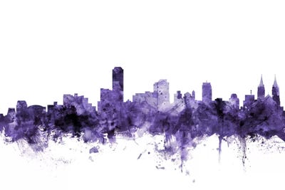 Purple Adelaide, Australia Skyline by Michael Tompsett multi panel art