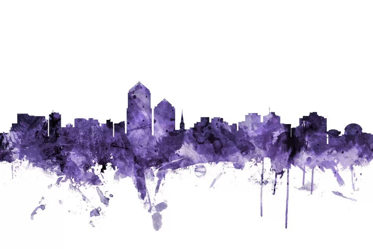 Purple Albuquerque, New Mexico Skyline by Michael Tompsett wall art