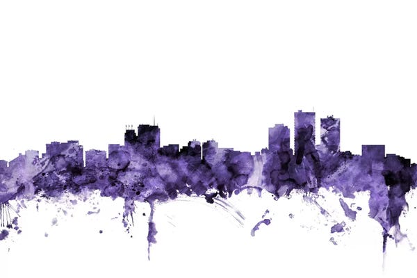 Anchorage: Purple Anchorage, Alaska Skyline by Michael Tompsett