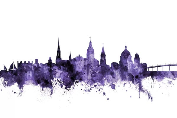 Annapolis: Purple Annapolis, Maryland Skyline by Michael Tompsett