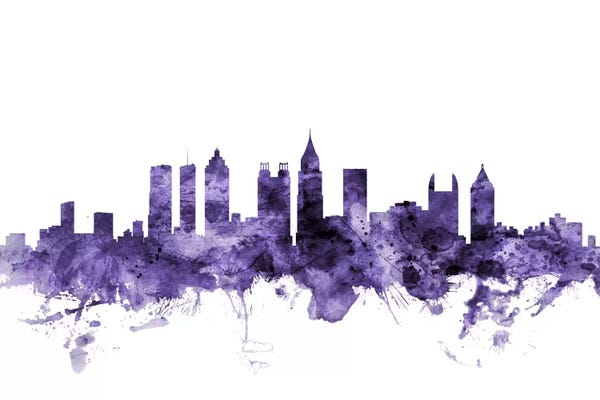 Georgia: Purple Atlanta, Georgia Skyline by Michael Tompsett