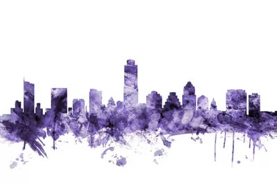 Purple Austin, Texas Skyline by Michael Tompsett framed wall art