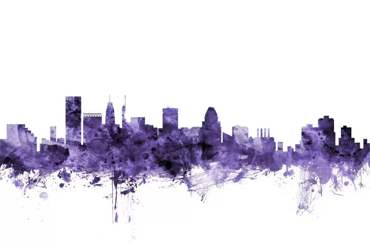 Purple Baltimore, Maryland Skyline