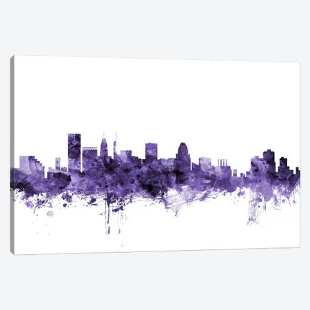 Baltimore, Maryland Skyline Canvas Print #MTO540} by Michael Tompsett Canvas Wall Art