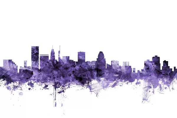 Purple Baltimore, Maryland Skyline