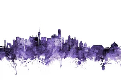 Purple Beijing, China Skyline by Michael Tompsett acrylic art print