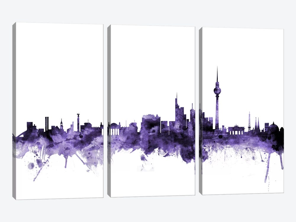 Berlin, Germany Skyline by Michael Tompsett 3-piece Canvas Art
