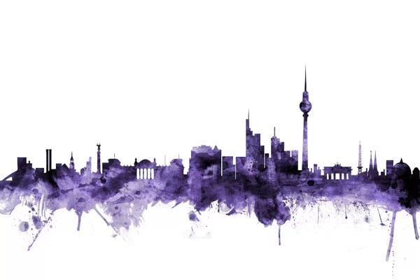 Germany: Purple Berlin, Germany Skyline by Michael Tompsett