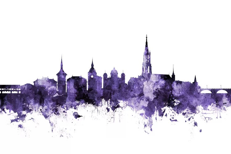 Purple Bern, Switzerland Skyline by Michael Tompsett wall art