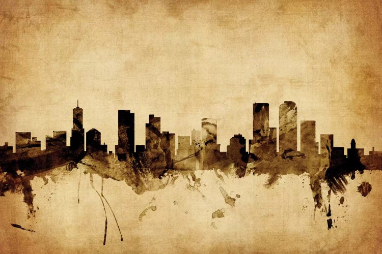 Retro Skyline Of Denver, Colorado, USA