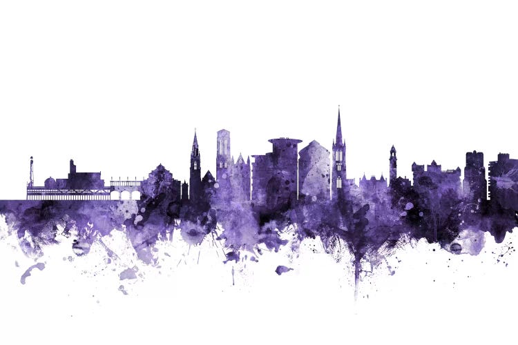 Purple Bournemouth, England Skyline by Michael Tompsett wall art