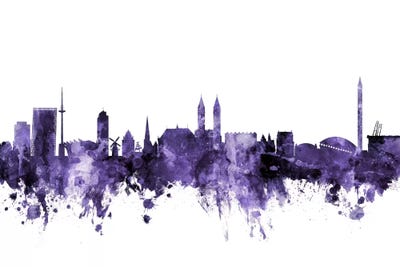 Purple Bremen, Germany Skyline by Michael Tompsett canvas print