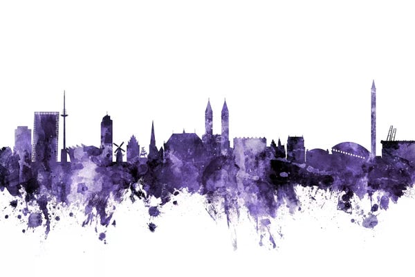 Bremen: Purple Bremen, Germany Skyline by Michael Tompsett