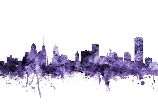 Buffalo: Purple Buffalo, New York Skyline by Michael Tompsett