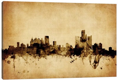 Detroit, Michigan, USA Canvas Art Print - Detroit Skylines