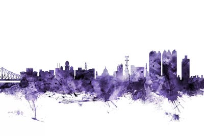 Purple Calcutta (Kolkata), India Skyline by Michael Tompsett canvas print