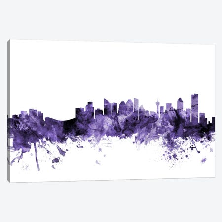 Calgary, Canada Skyline Canvas Print #MTO561} by Michael Tompsett Canvas Wall Art