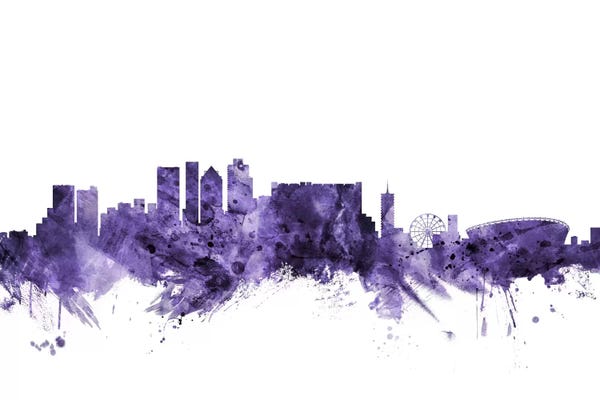 Cape Town: Purple Cape Town, South Africa Skyline by Michael Tompsett