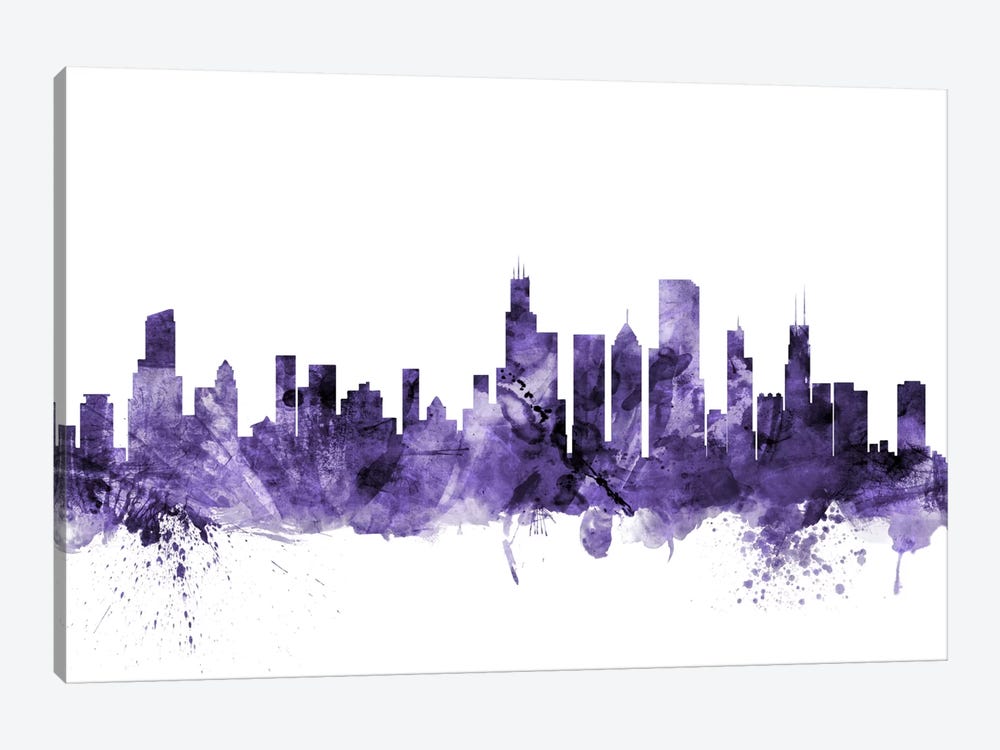 Chicago, Illinois Skyline by Michael Tompsett 1-piece Canvas Print