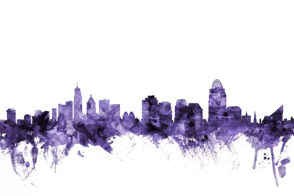Cincinnati: Purple Cincinnati, Ohio Skyline by Michael Tompsett