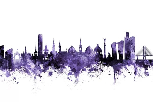 Copenhagen: Purple Copenhagen, Denmark Skyline by Michael Tompsett