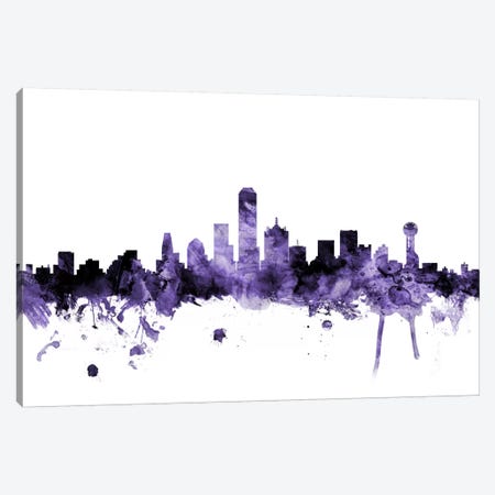 Dallas, Texas Skyline Canvas Print #MTO577} by Michael Tompsett Canvas Wall Art