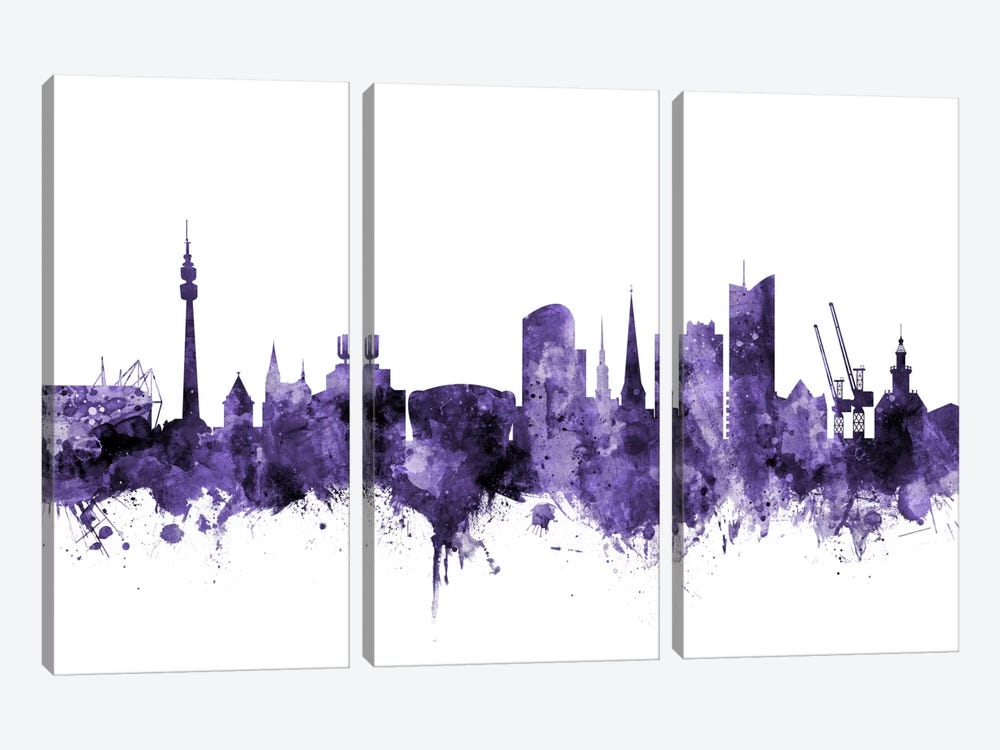 Dortmund, Germany Skyline by Michael Tompsett 3-piece Canvas Art Print