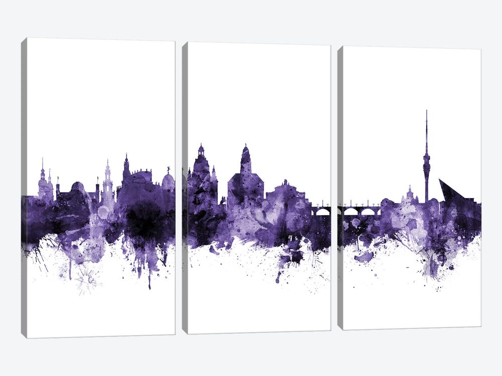 Dresden, Germany Skyline by Michael Tompsett 3-piece Canvas Art