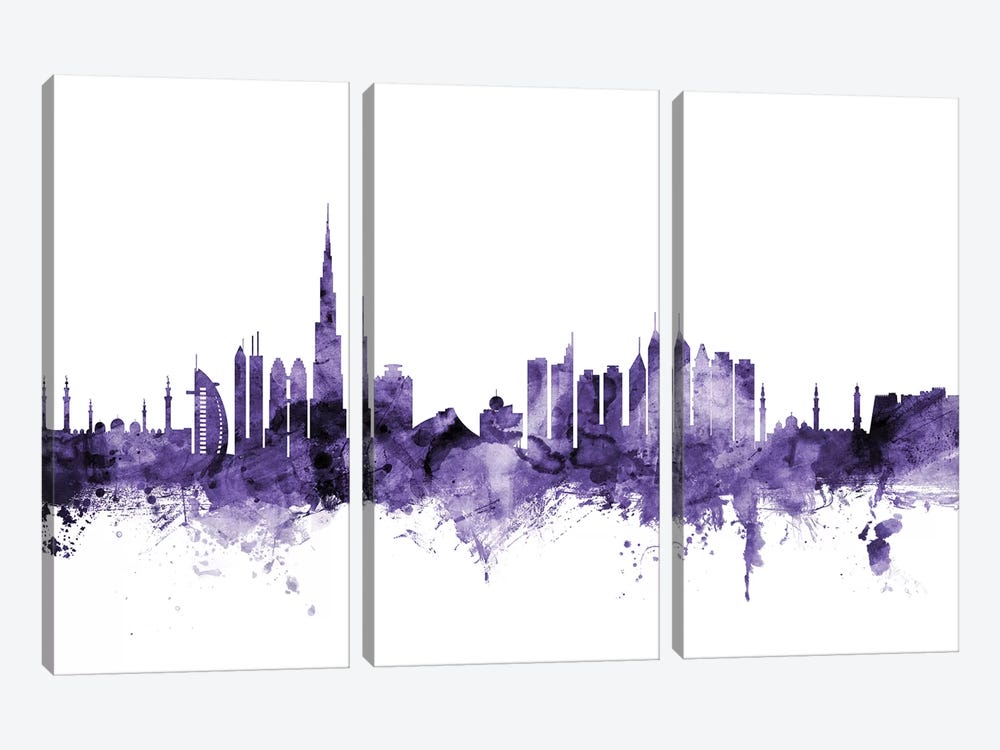 Dubai, UAE Skyline by Michael Tompsett 3-piece Art Print