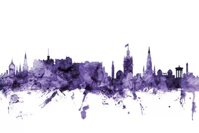 Purple Edinburgh, Scotland Skyline by Michael Tompsett canvas print