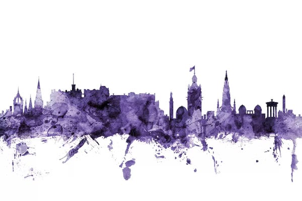 Edinburgh: Purple Edinburgh, Scotland Skyline by Michael Tompsett