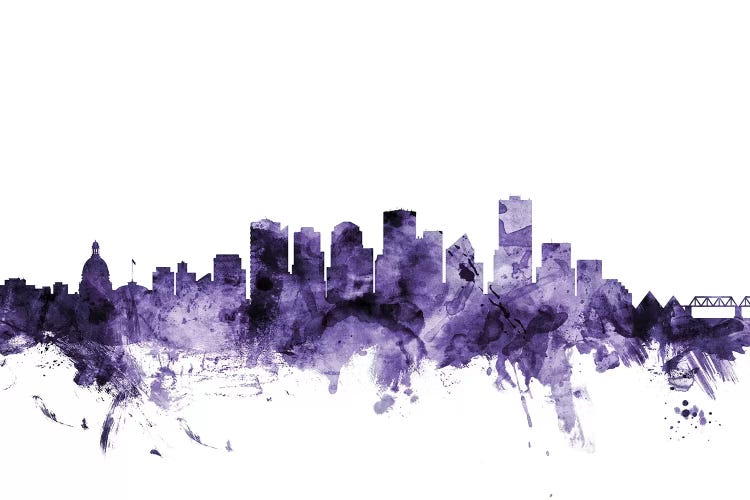 Purple Edmonton, Canada Skyline by Michael Tompsett wall art