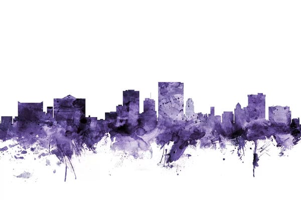 El Paso: Purple El Paso, Texas Skyline by Michael Tompsett