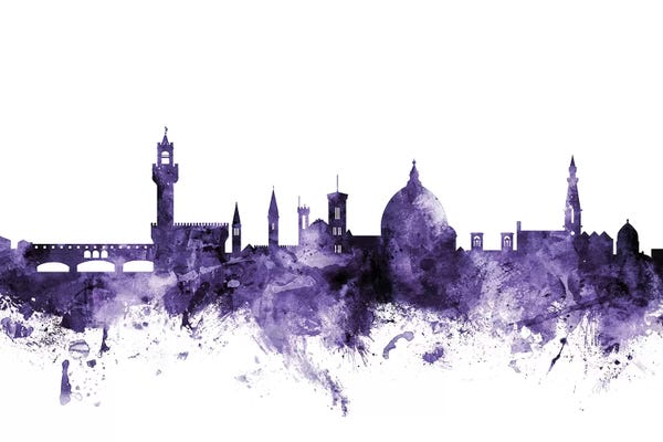 Tuscany: Purple Florence, Italy Skyline by Michael Tompsett