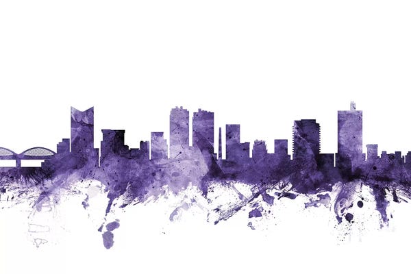 Fort Worth: Purple Fort Worth, Texas Skyline by Michael Tompsett