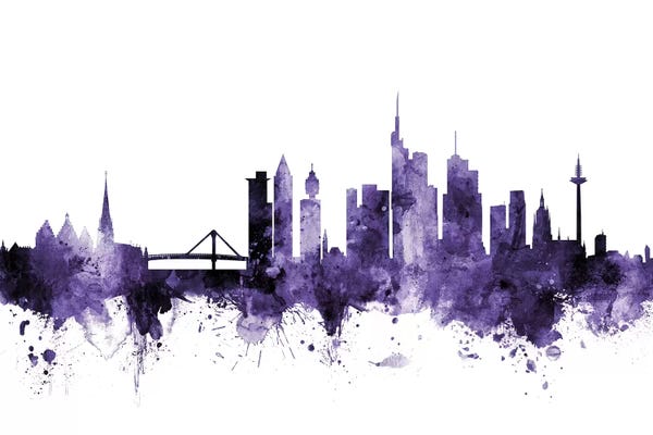 Frankfurt: Purple Frankfurt, Germany Skyline by Michael Tompsett