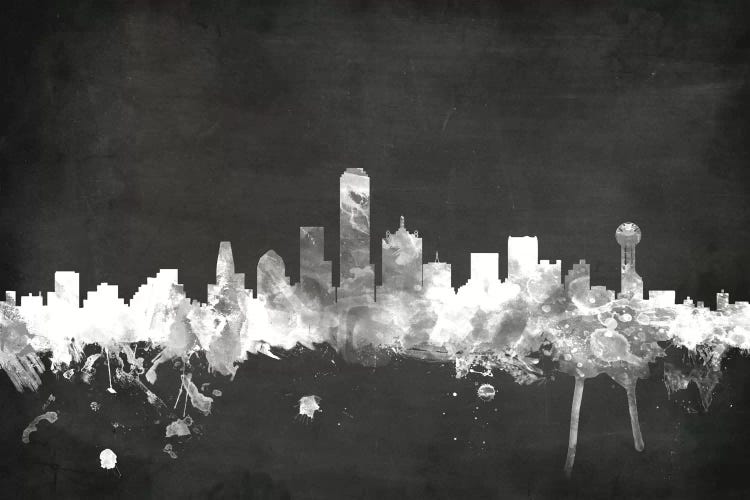 Blackboard Skyline Of  Dallas, Texas, USA