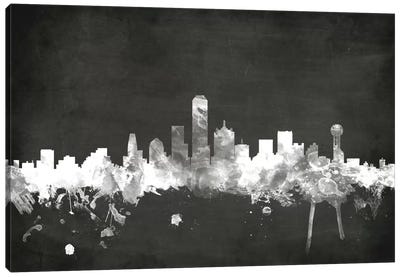 Dallas, Texas, USA Canvas Art Print - Black & White Scenic