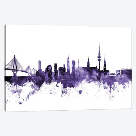 Hamburg, Germany Skyline Canvas Print #MTO605} by Michael Tompsett Canvas Artwork