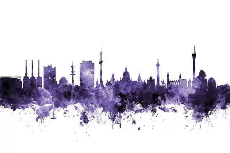 Purple Hannover, Germany Skyline by Michael Tompsett wall art