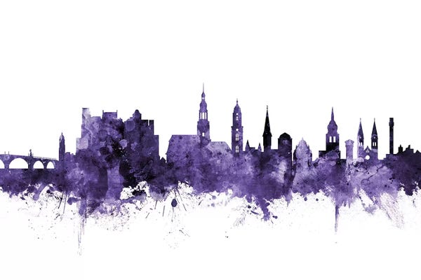 Baden-Wurttemberg: Purple Heidelberg, Germany Skyline by Michael Tompsett