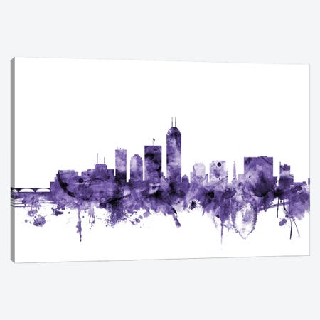 Indianapolis, Indiana Skyline Canvas Print #MTO611} by Michael Tompsett Canvas Wall Art