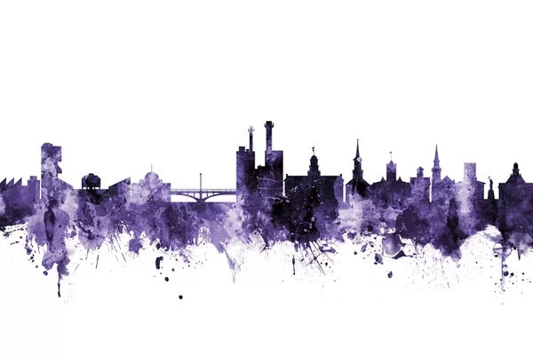 Iowa: Purple Iowa City, Iowa Skyline by Michael Tompsett