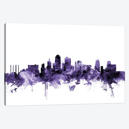 Kansas City, Missouri Skyline Canvas Print #MTO618} by Michael Tompsett Canvas Artwork