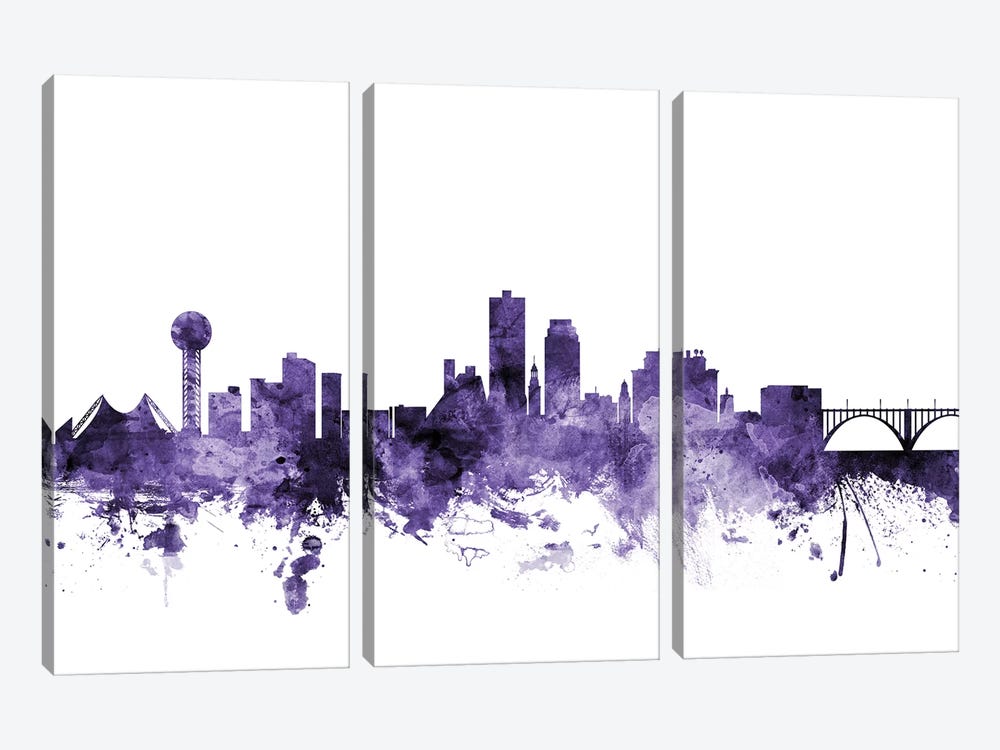 Knoxville, Tennessee Skyline by Michael Tompsett 3-piece Canvas Art Print