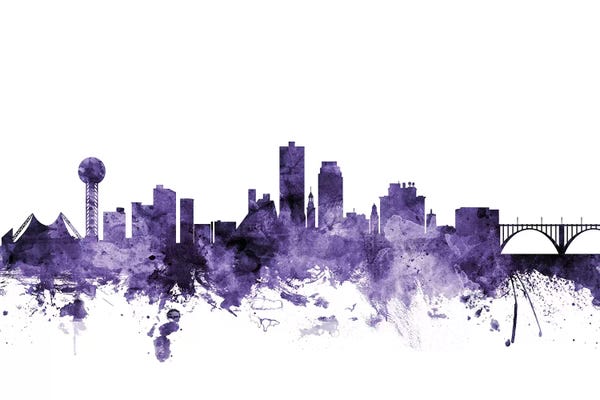 Knoxville: Purple Knoxville, Tennessee Skyline by Michael Tompsett