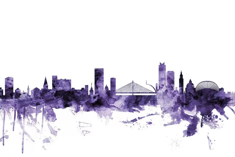Purple Liege, Belgium Skyline by Michael Tompsett wall art