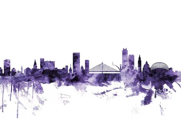 Purple Liege, Belgium Skyline