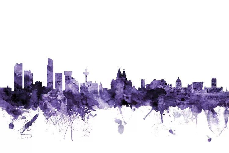 Purple Liverpool, England Skyline