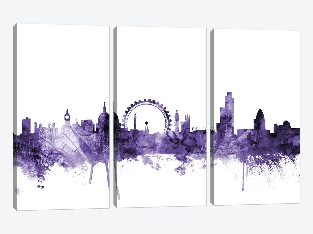 London, England Skyline II by Michael Tompsett 3-piece Canvas Art Print